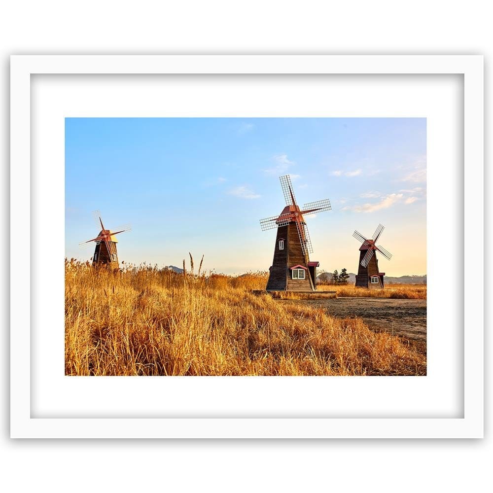Glezna baltā rāmī - Dutch Windmills  Home Trends DECO