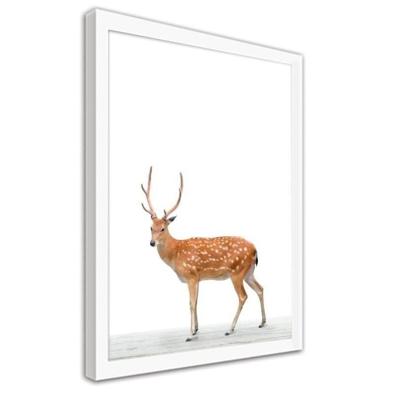 Glezna baltā rāmī - Eastern deer Home Trends DECO