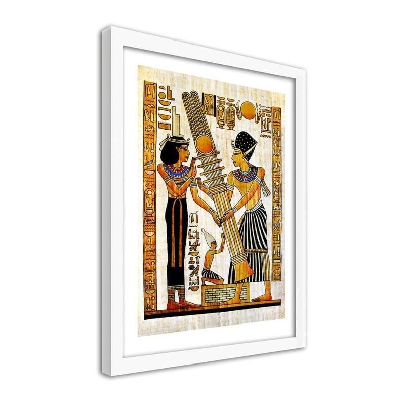 Glezna baltā rāmī - Egyptian hieroglyphics Home Trends DECO