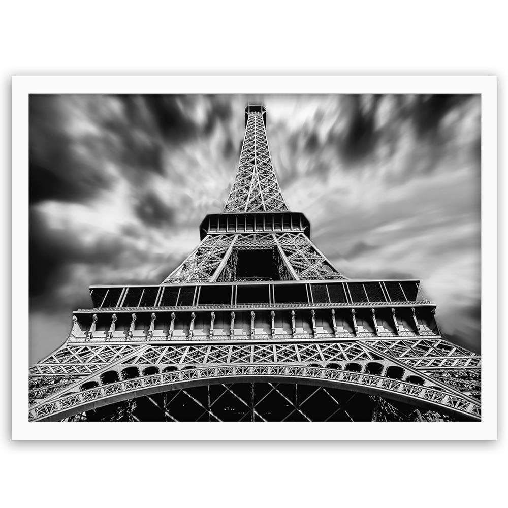 Glezna baltā rāmī - Eiffel Tower Black And White Home Trends DECO