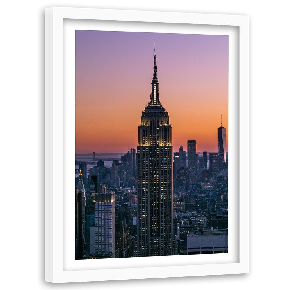 Glezna baltā rāmī - Empire State Building Home Trends DECO