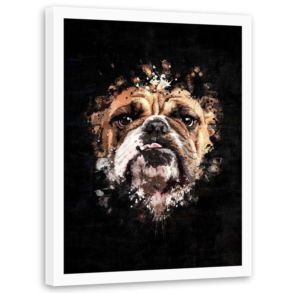 Glezna baltā rāmī - English Bulldog Home Trends DECO