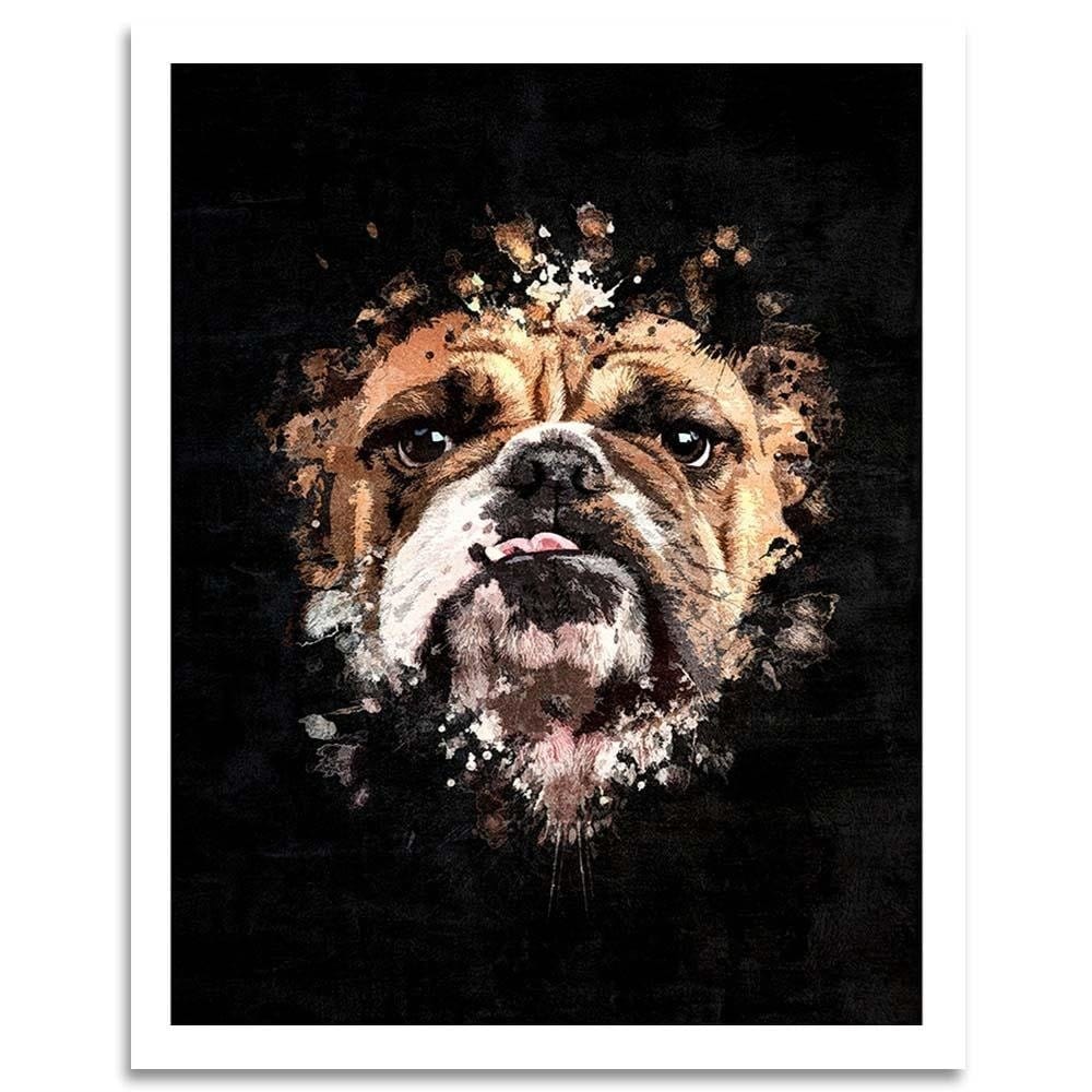 Glezna baltā rāmī - English Bulldog Home Trends DECO