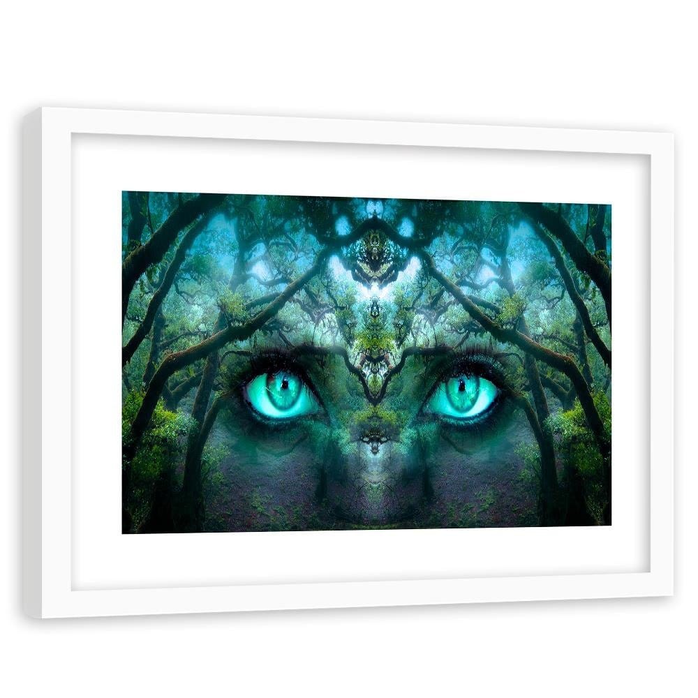 Glezna baltā rāmī - Eyes Among The Branches Of Fantasy  Home Trends DECO