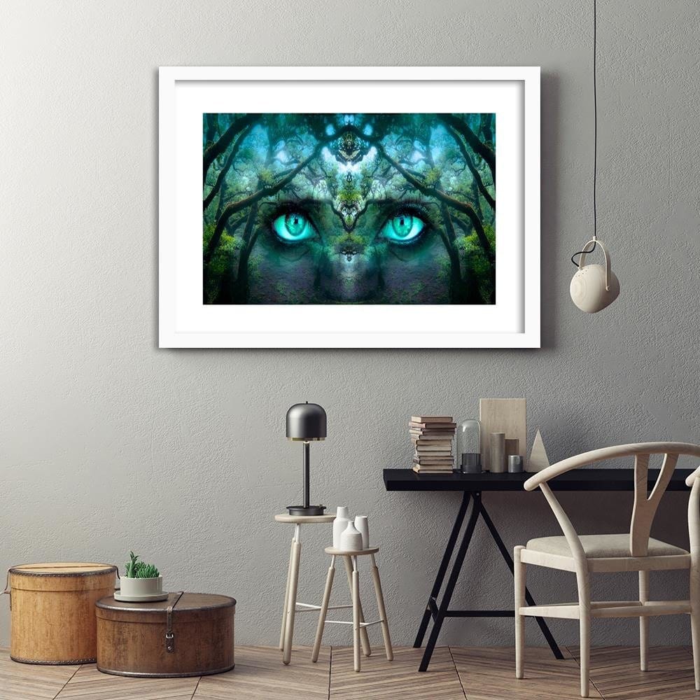 Glezna baltā rāmī - Eyes Among The Branches Of Fantasy Home Trends DECO