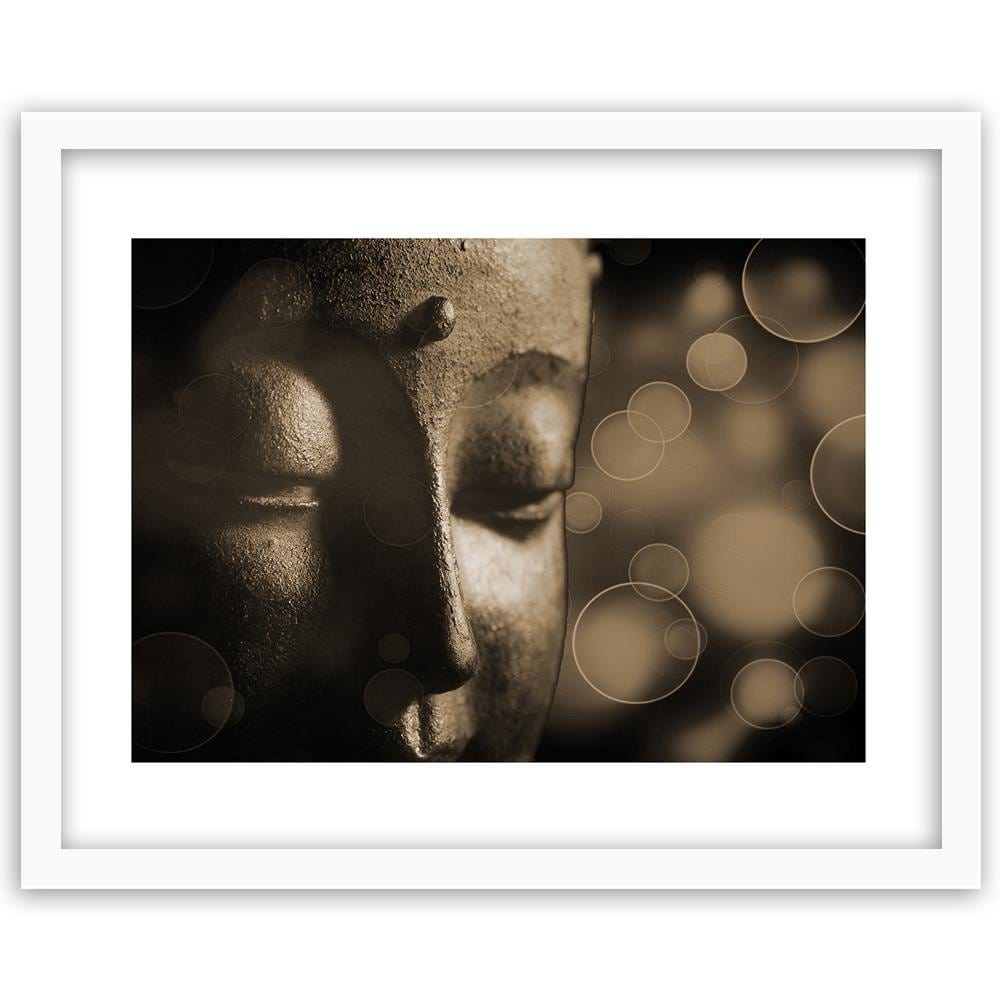 Glezna baltā rāmī - Face Of Buddha Wheel Home Trends DECO