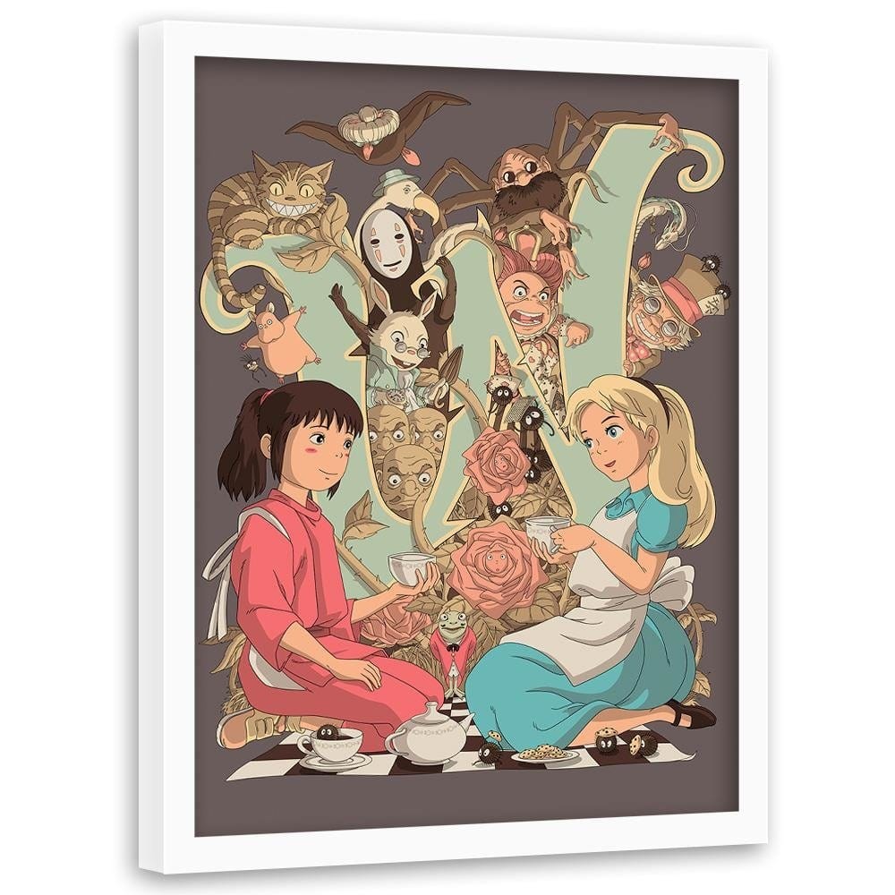 Glezna baltā rāmī - Fairytale Tea Home Trends DECO