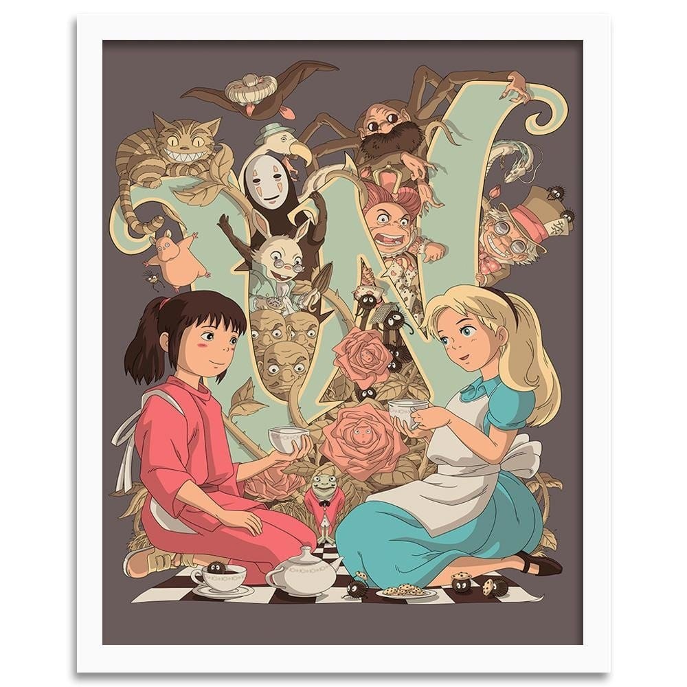 Glezna baltā rāmī - Fairytale Tea Home Trends DECO