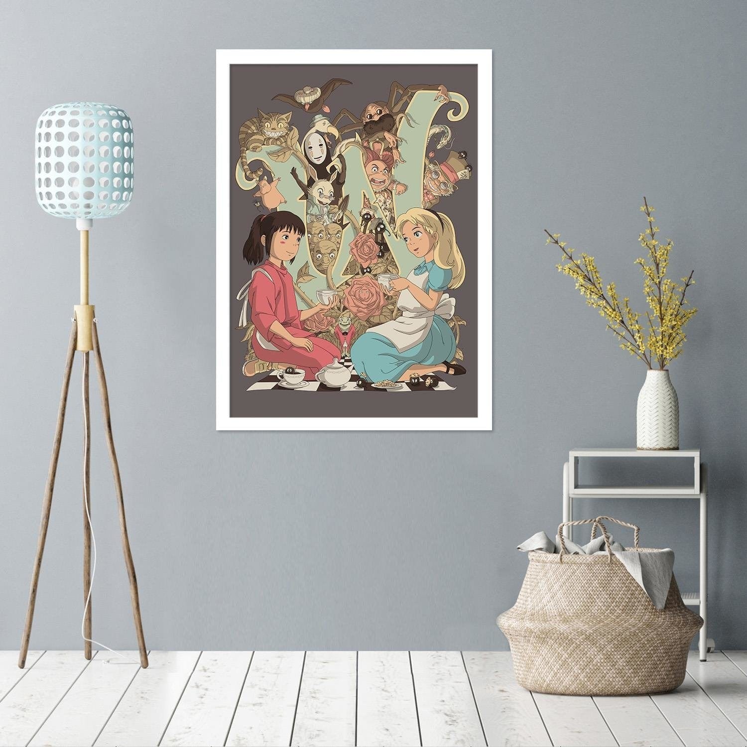 Glezna baltā rāmī - Fairytale Tea  Home Trends DECO