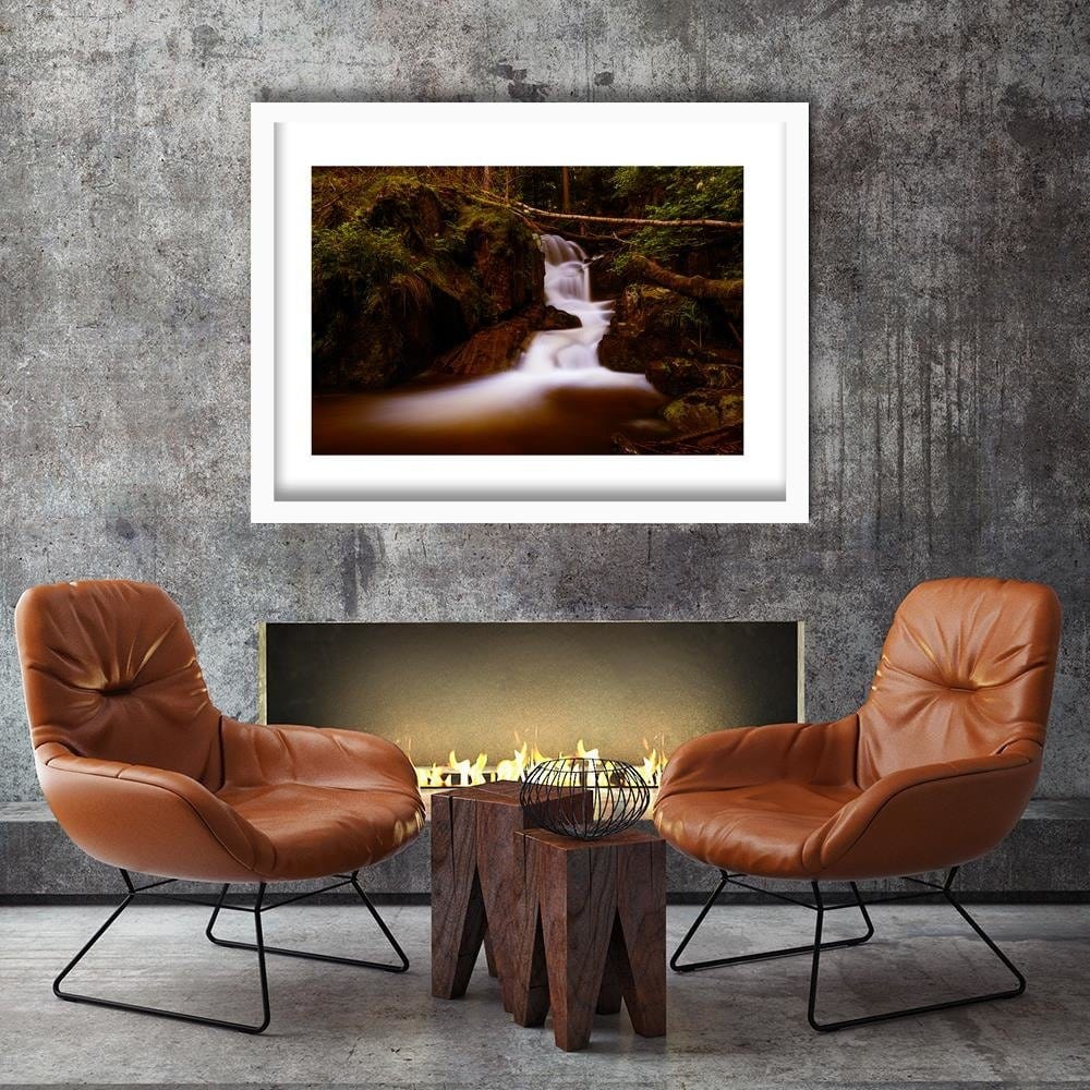Glezna baltā rāmī - Fairytale Waterfall 3 Home Trends DECO