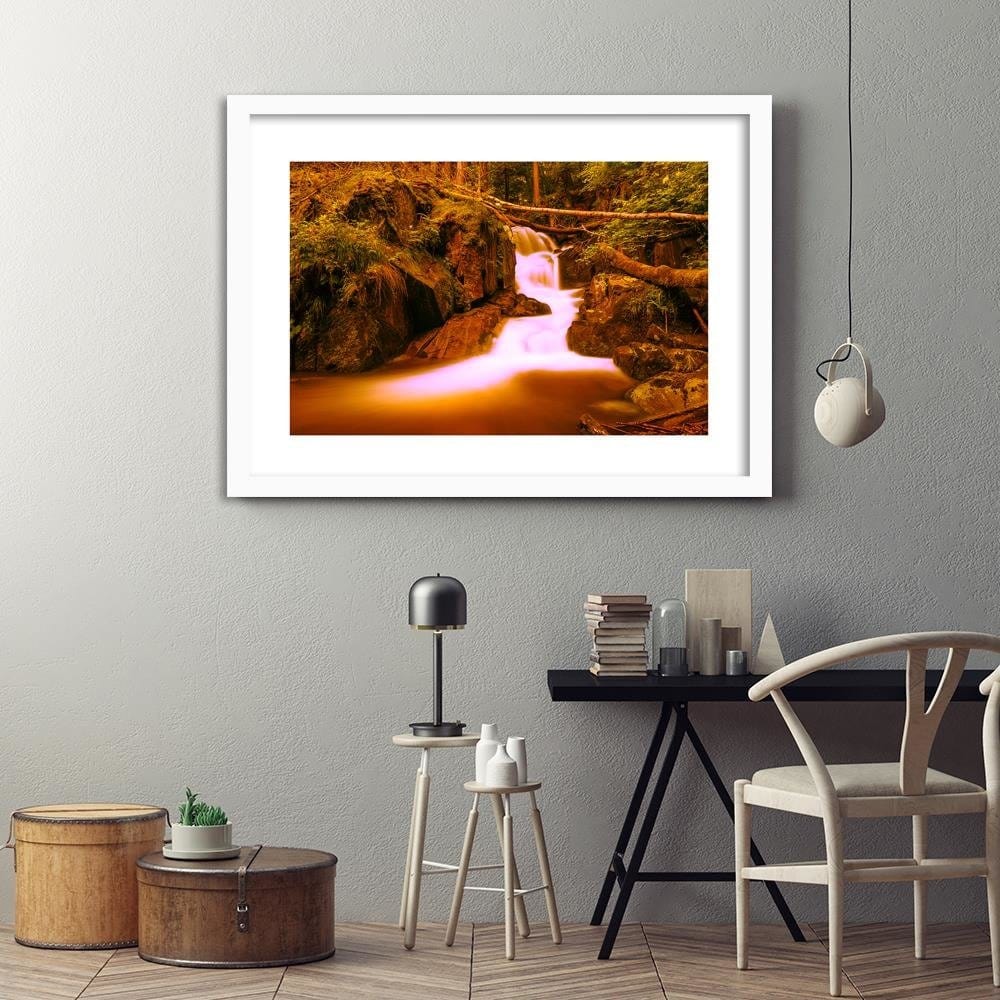 Glezna baltā rāmī - Fairytale Waterfall Home Trends DECO