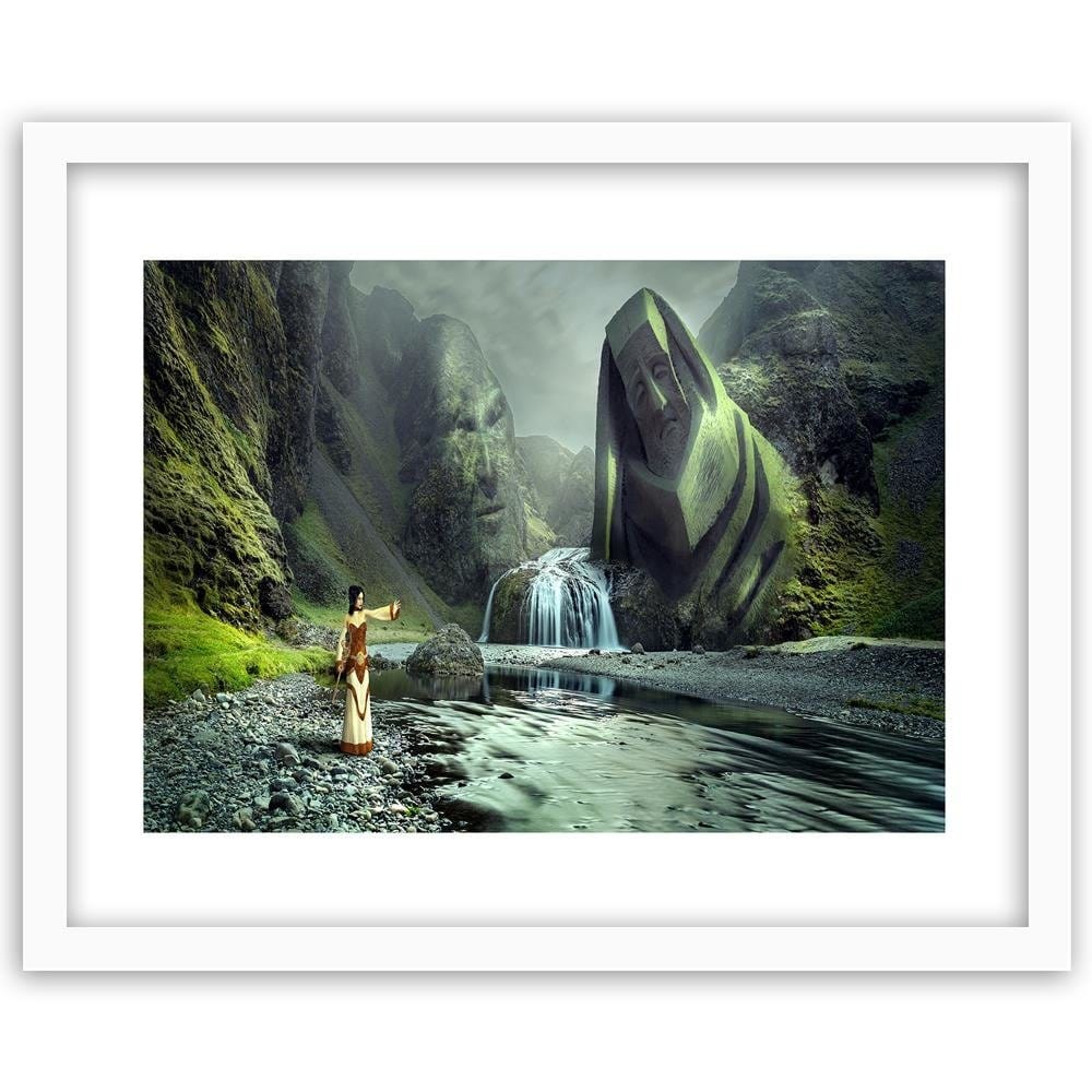 Glezna baltā rāmī - Fantasy Woman On The River  Home Trends DECO