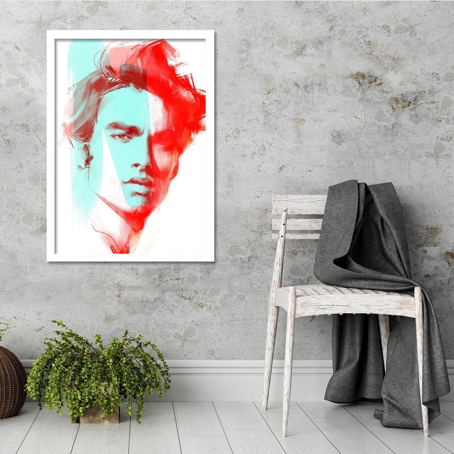Glezna baltā rāmī - Fashion Artwork Red Home Trends DECO