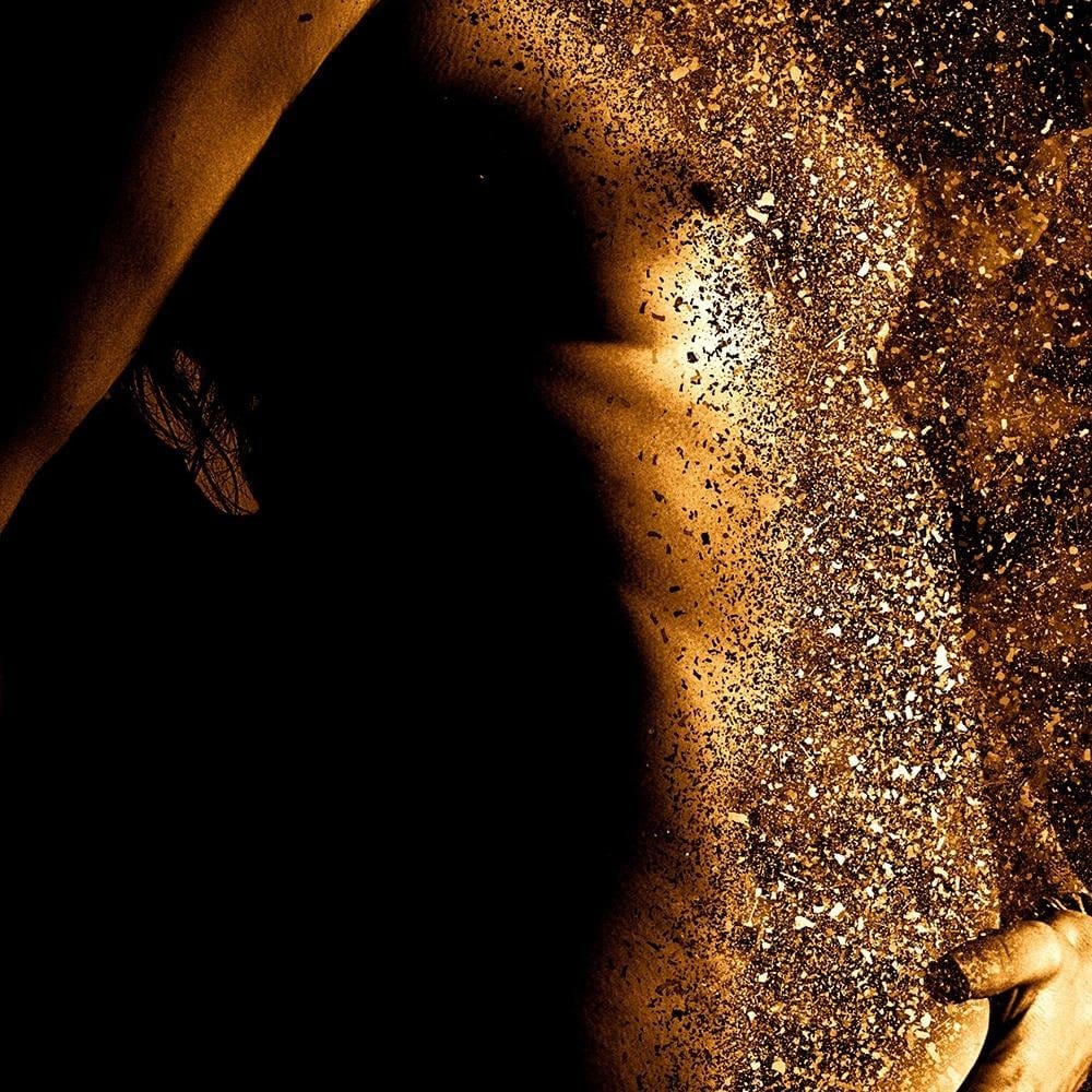 Glezna baltā rāmī - Female Nude Gold Dust Home Trends DECO