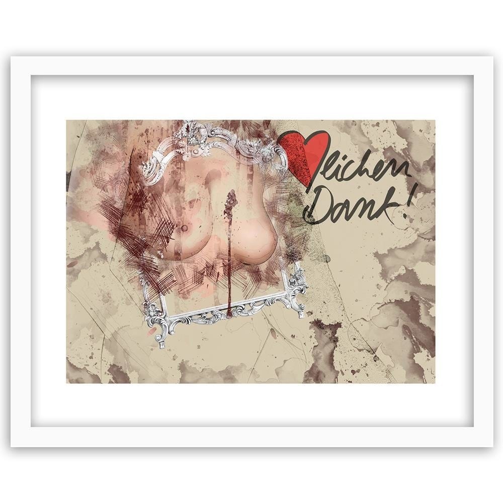 Glezna baltā rāmī - Feminine Bust Abstraction Home Trends DECO