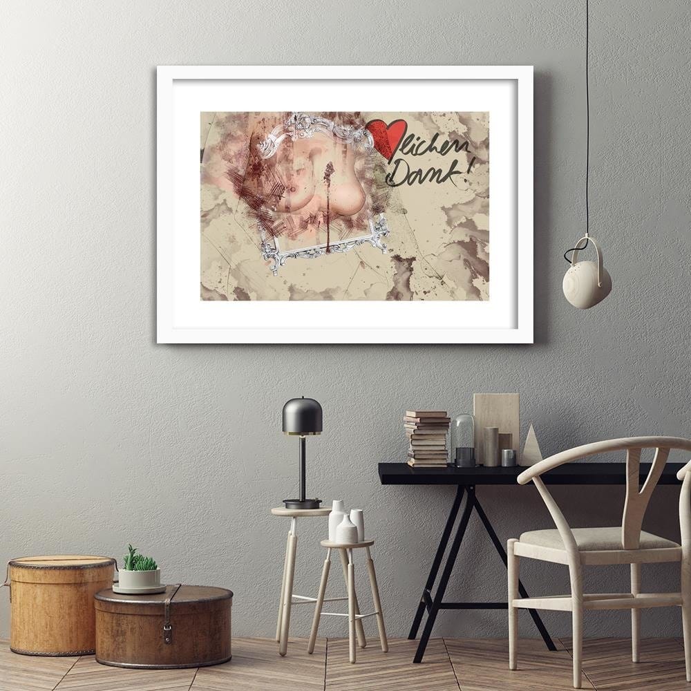 Glezna baltā rāmī - Feminine Bust Abstraction Home Trends DECO