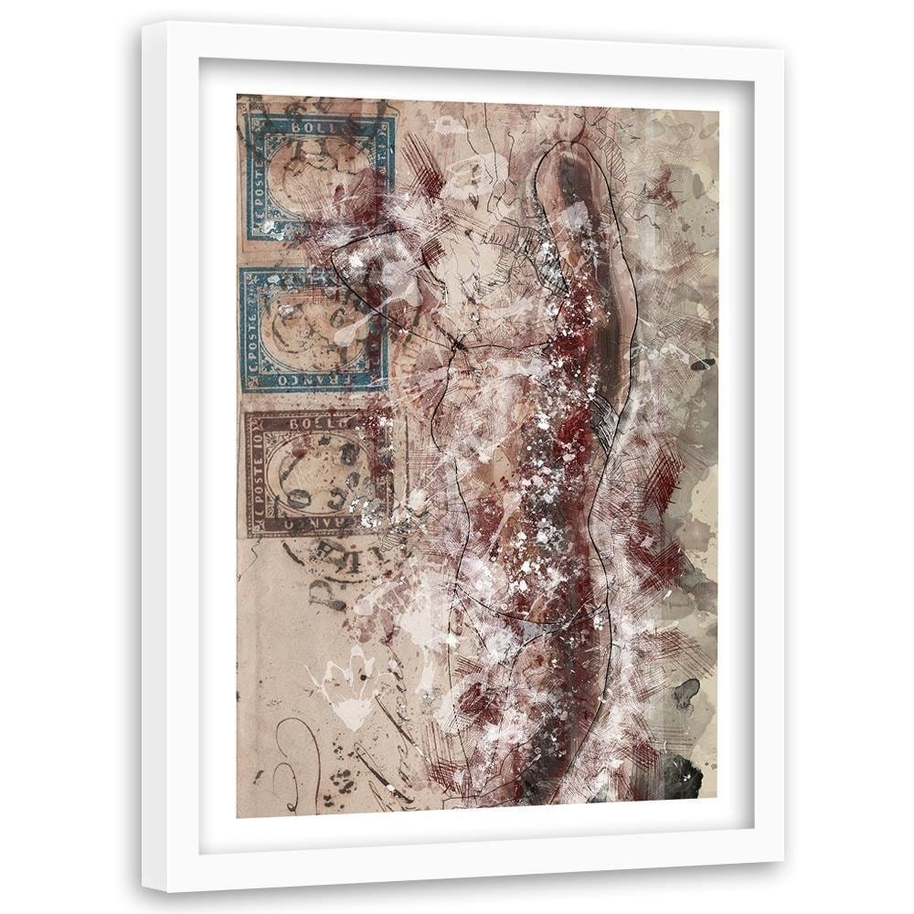 Glezna baltā rāmī - Figure Women Abstraction Home Trends DECO