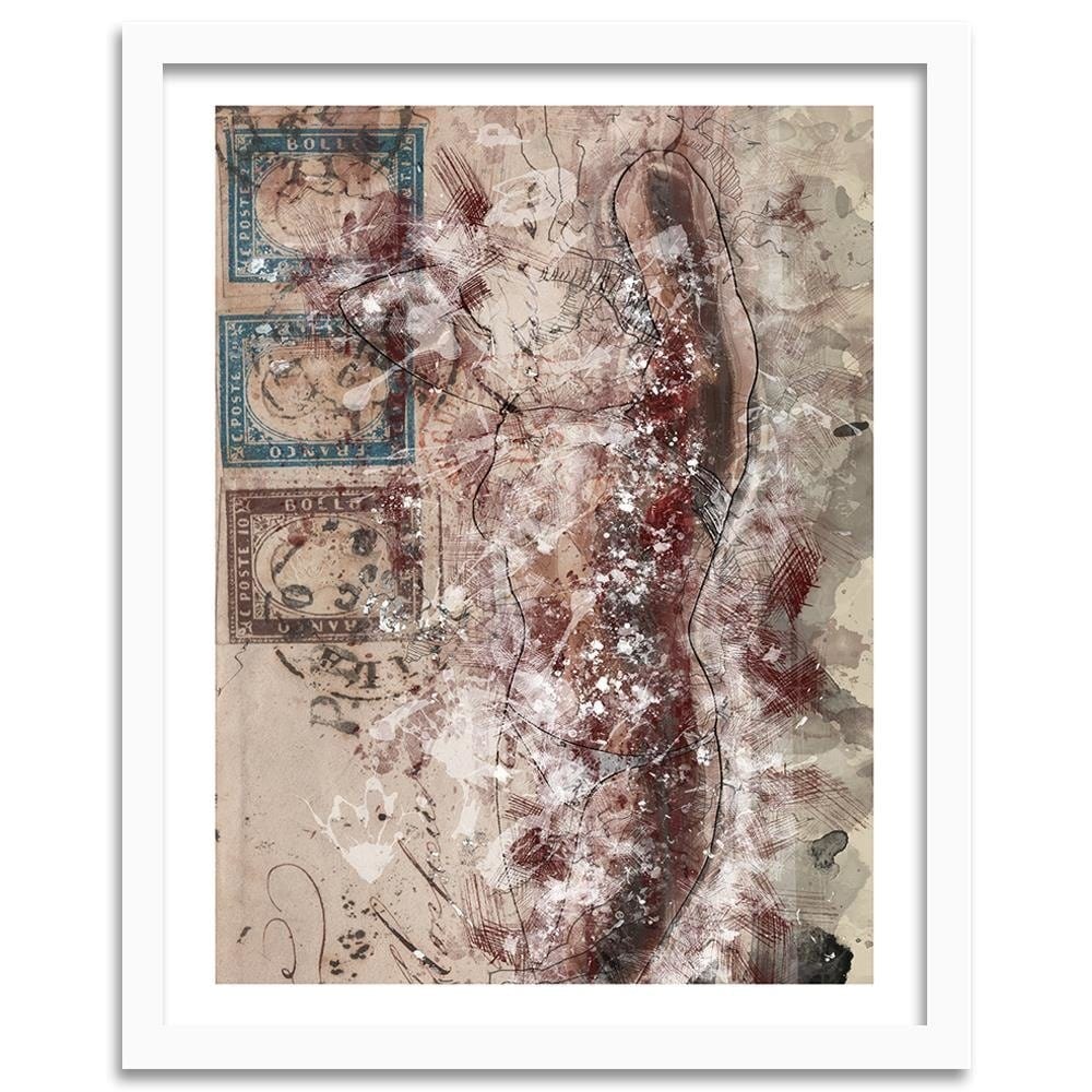 Glezna baltā rāmī - Figure Women Abstraction Home Trends DECO