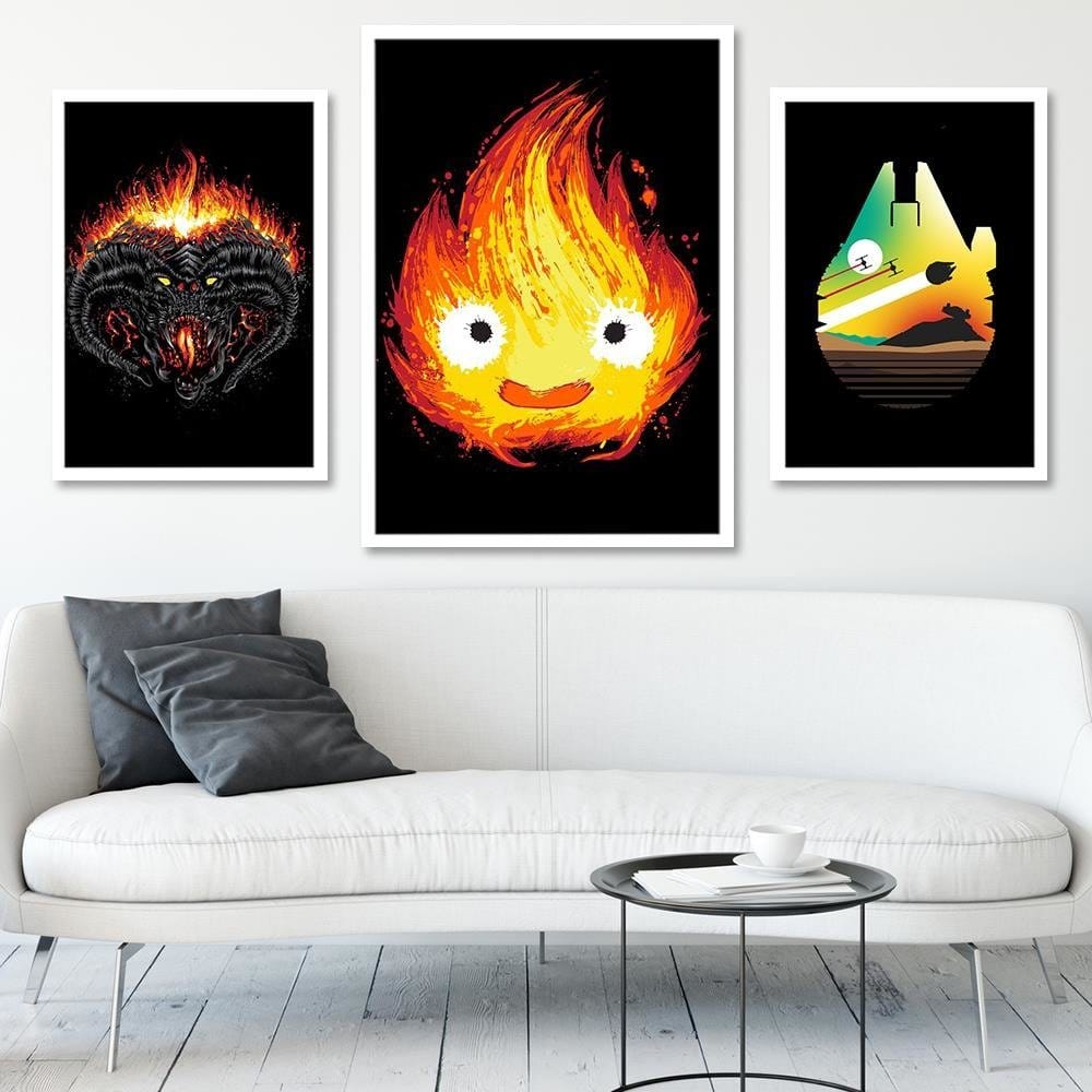 Glezna baltā rāmī - Fire Spirit Ghost Red  Home Trends DECO