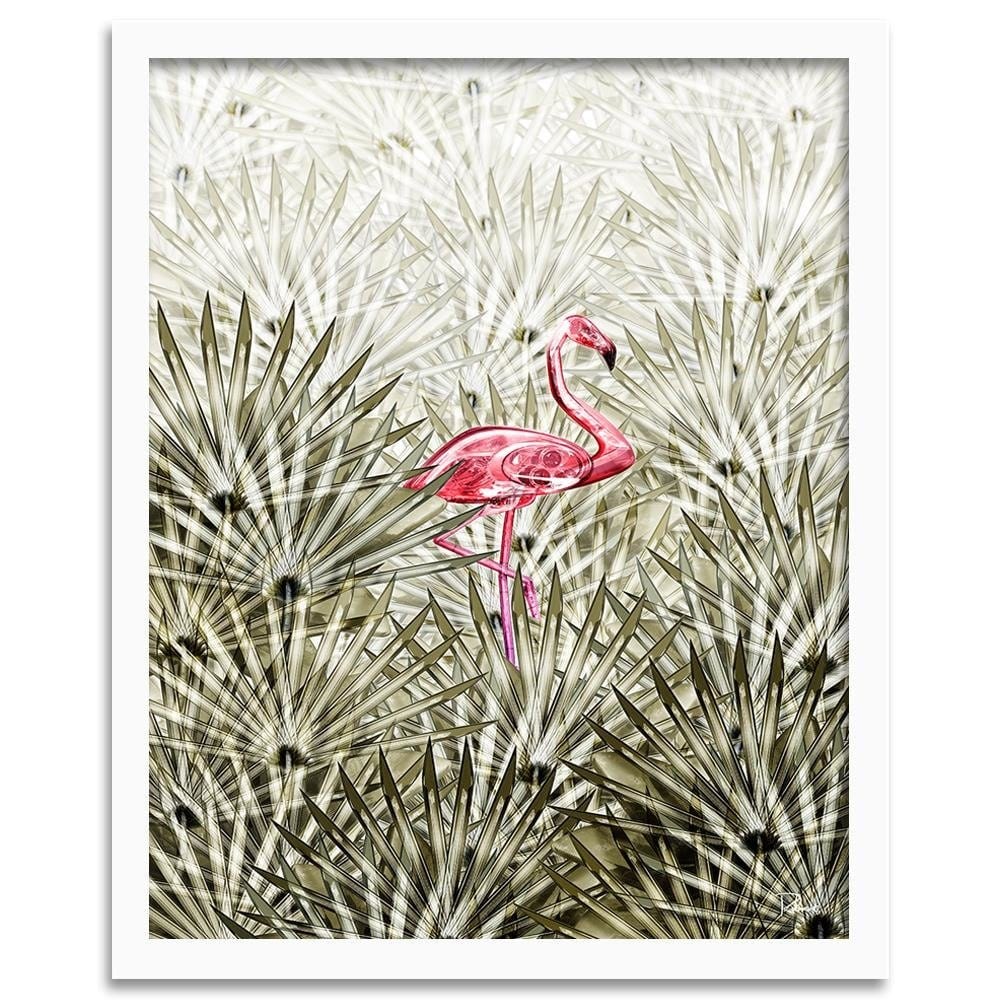 Glezna baltā rāmī - Flamingo Digital Pink  Home Trends DECO
