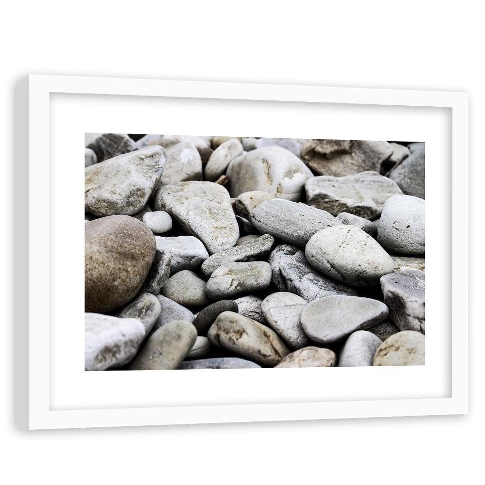 Glezna baltā rāmī - Flat Stones  Home Trends DECO