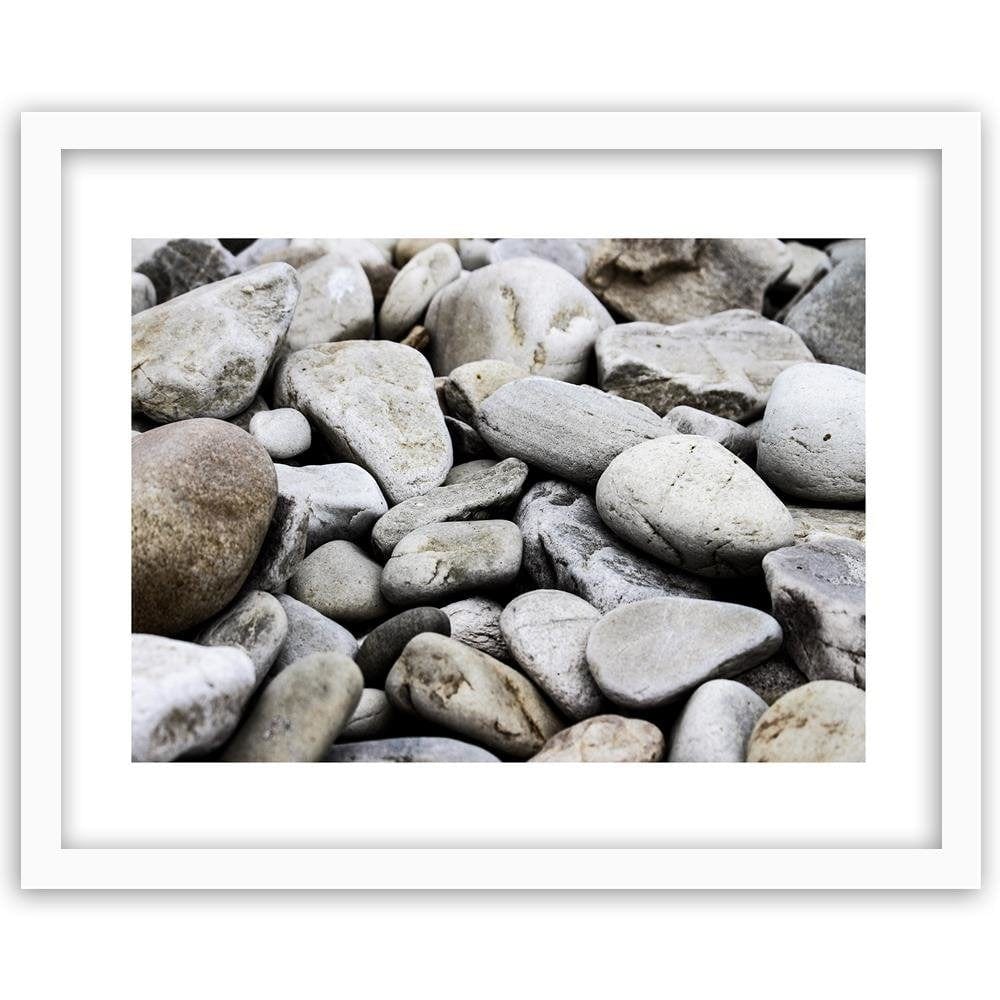 Glezna baltā rāmī - Flat Stones  Home Trends DECO