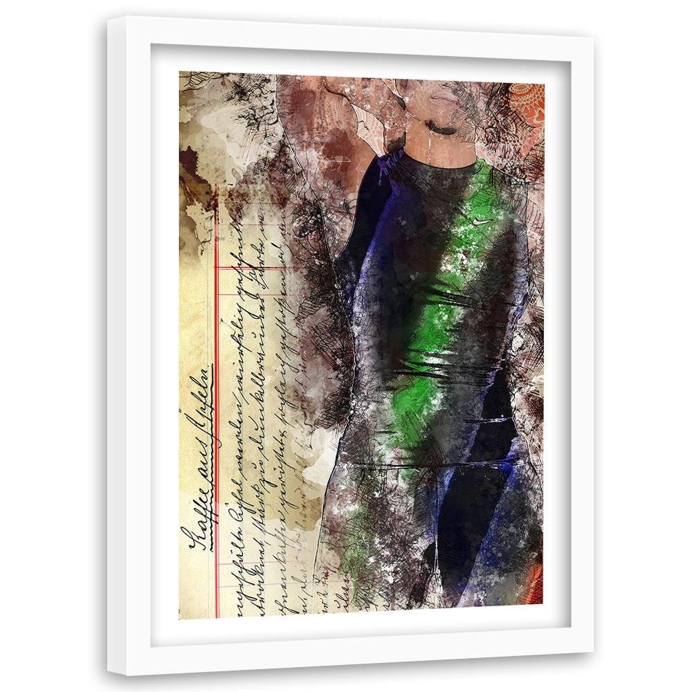 Glezna baltā rāmī - Footballer Abstraction Home Trends DECO