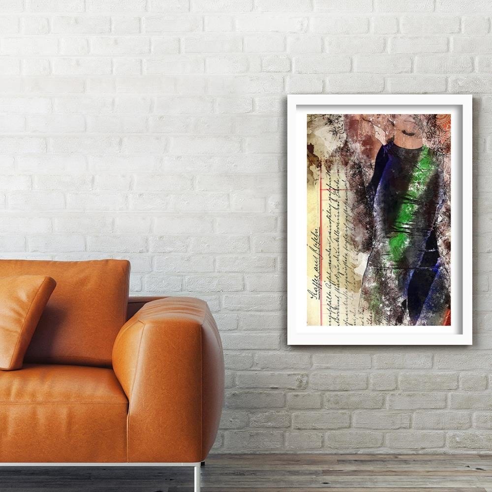 Glezna baltā rāmī - Footballer Abstraction  Home Trends DECO