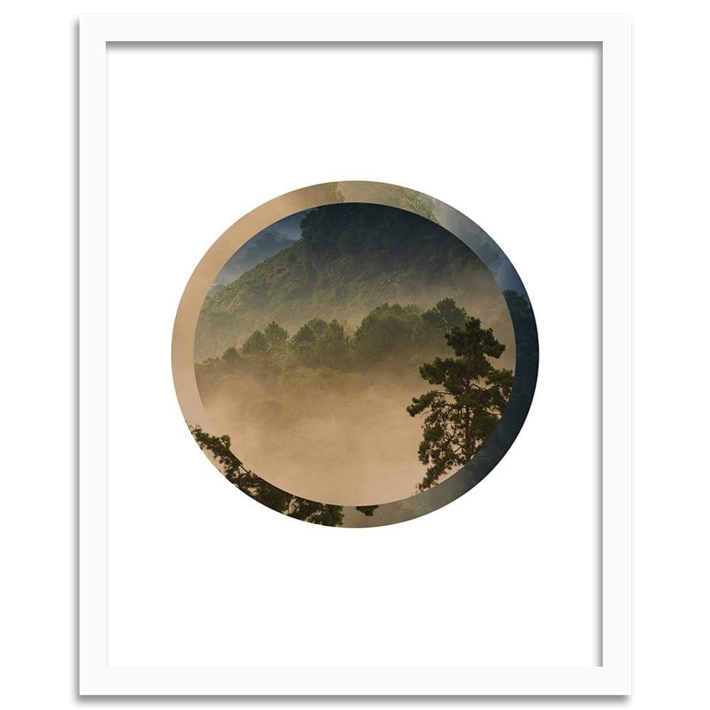 Glezna baltā rāmī - Forest In A Circle Home Trends DECO