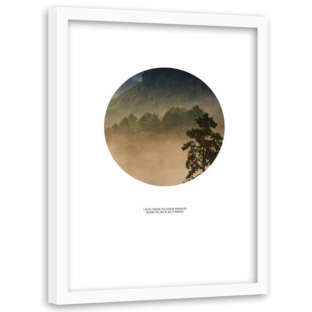 Glezna baltā rāmī - Forest In A Circle Home Trends DECO