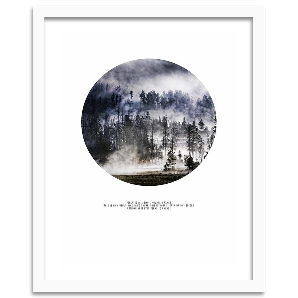 Glezna baltā rāmī - Forest In Smoke Home Trends DECO