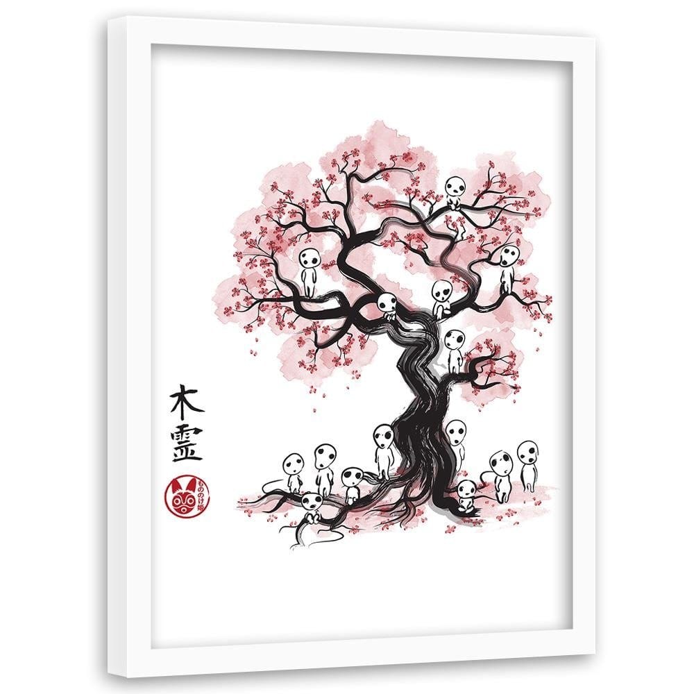 Glezna baltā rāmī - Forest Spirit Red  Home Trends DECO