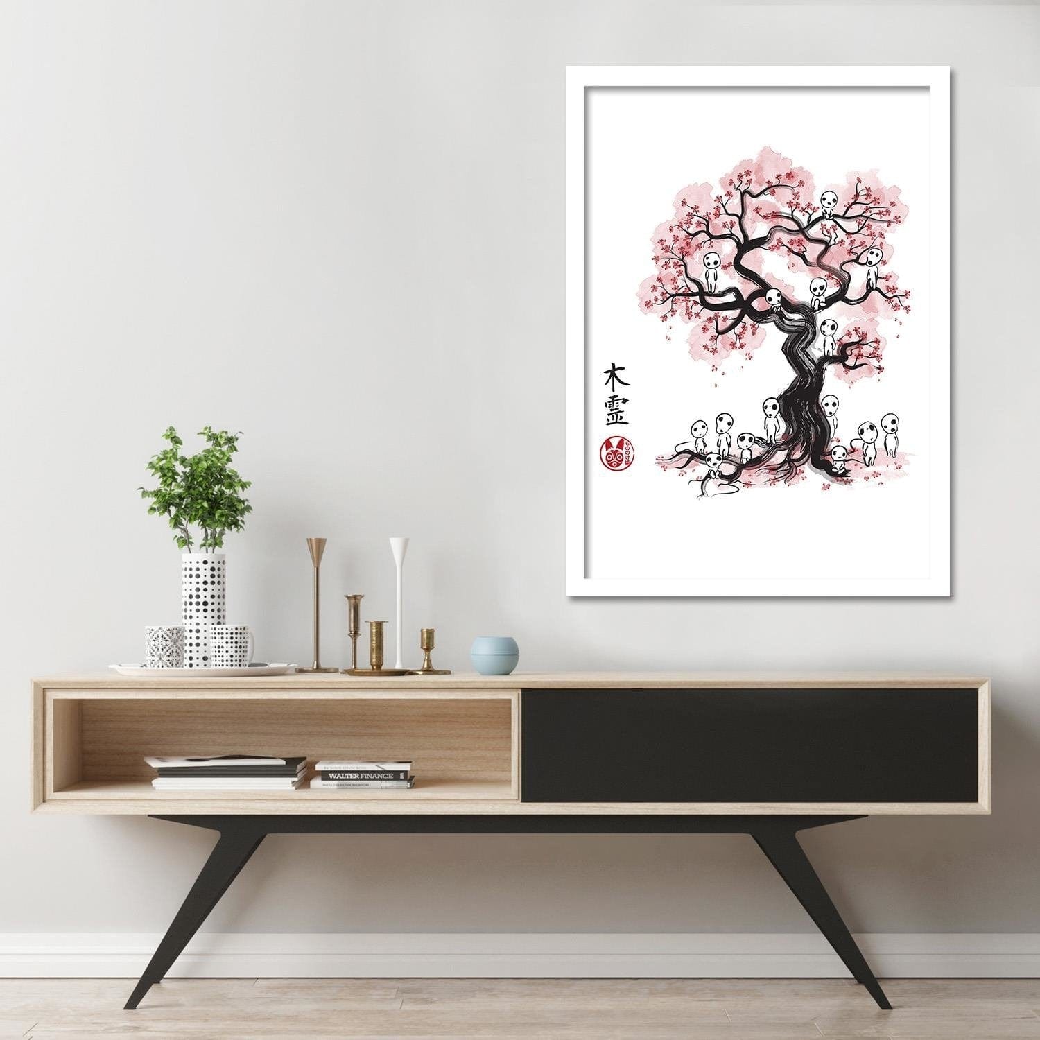 Glezna baltā rāmī - Forest Spirit Red  Home Trends DECO
