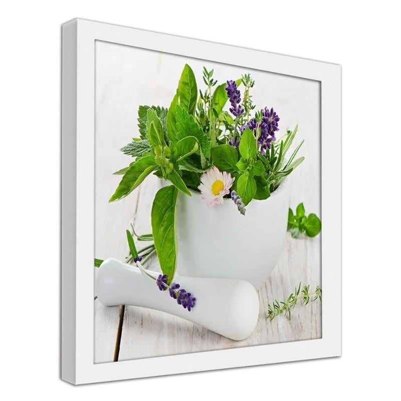 Glezna baltā rāmī - Fresh herbs Home Trends DECO
