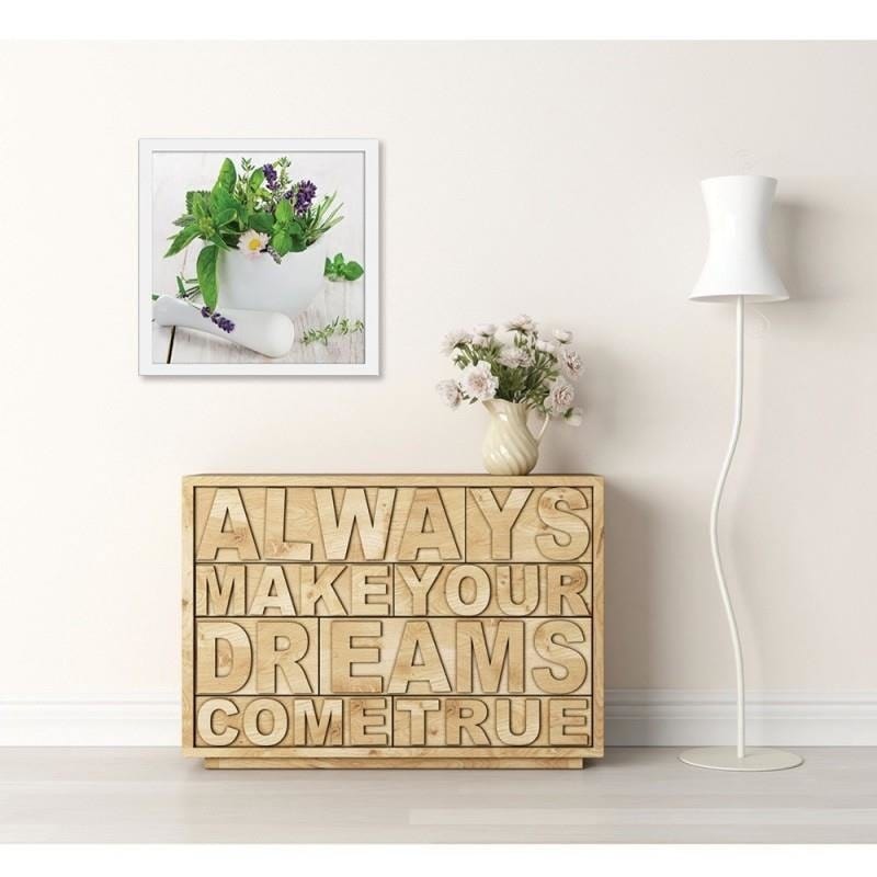 Glezna baltā rāmī - Fresh herbs Home Trends DECO