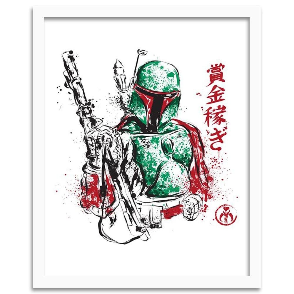 Glezna baltā rāmī - Galactic Assassin Green  Home Trends DECO