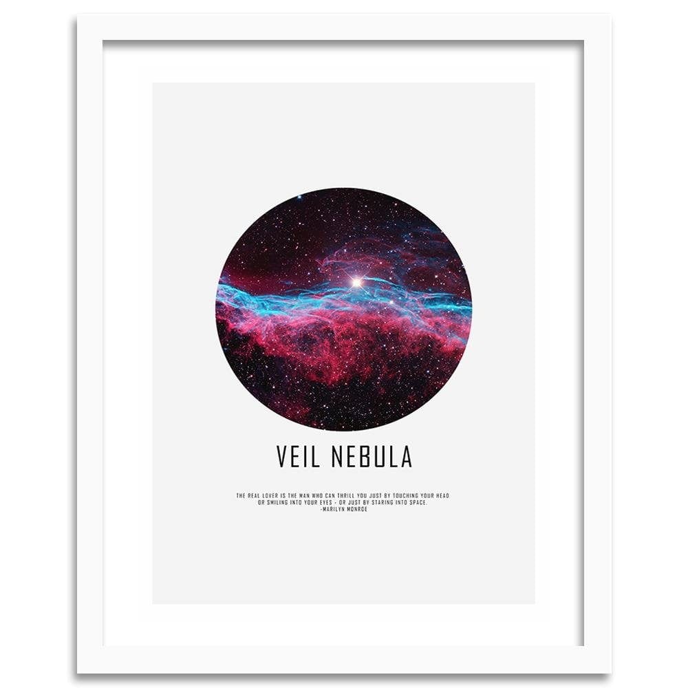 Glezna baltā rāmī - Galactic Nebula Home Trends DECO