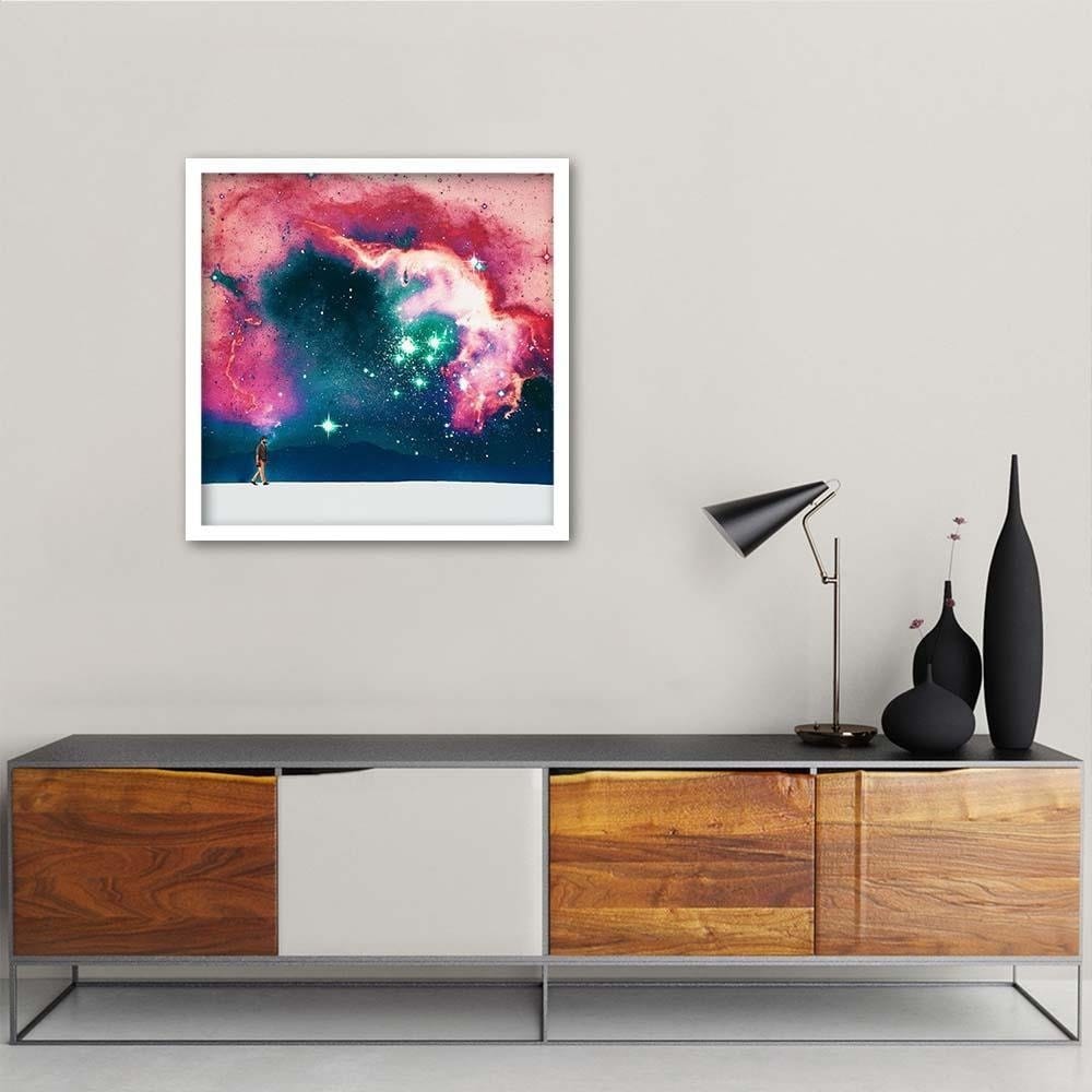 Glezna baltā rāmī - Galactic Walk Home Trends DECO