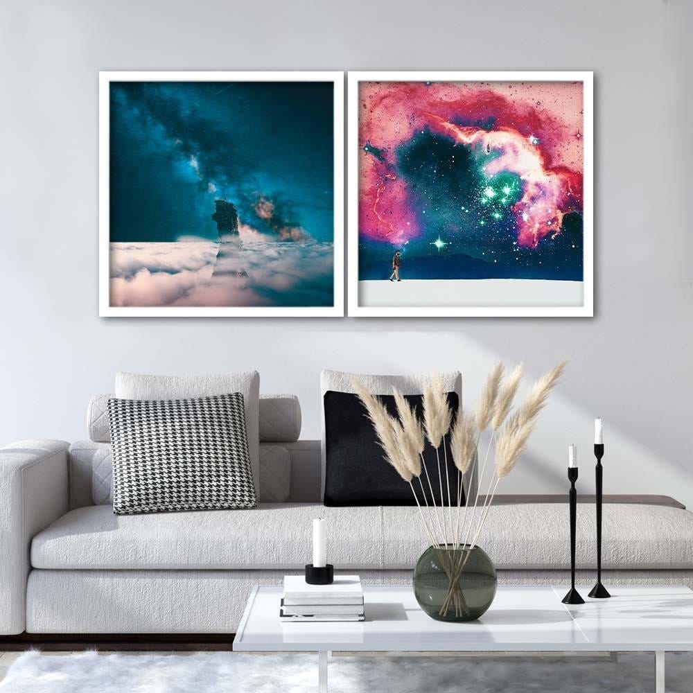 Glezna baltā rāmī - Galactic Walk Home Trends DECO