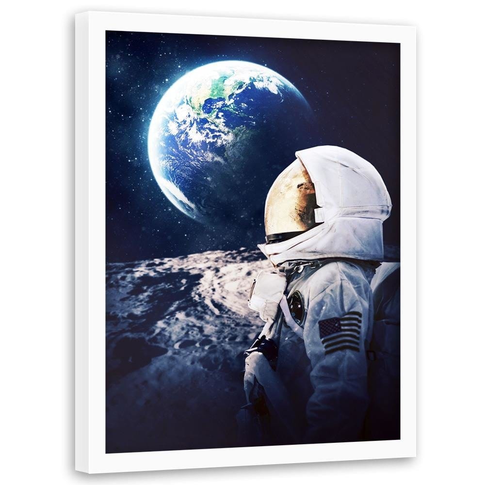 Glezna baltā rāmī - Galaxy Art Print Blue  Home Trends DECO