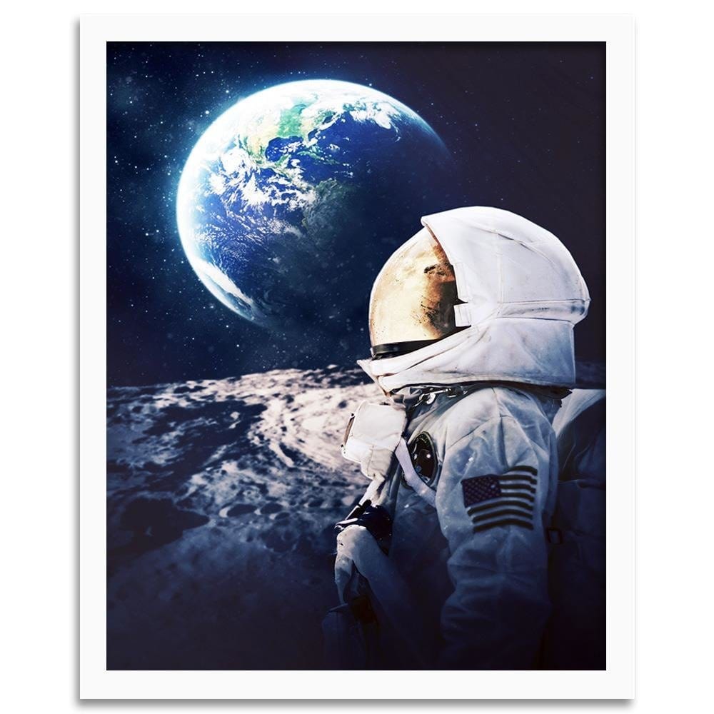 Glezna baltā rāmī - Galaxy Art Print Blue  Home Trends DECO