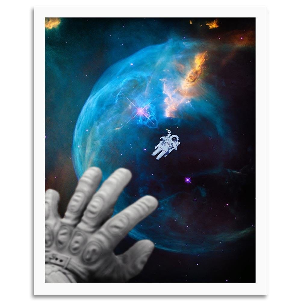 Glezna baltā rāmī - Galaxy Artwork Blue  Home Trends DECO