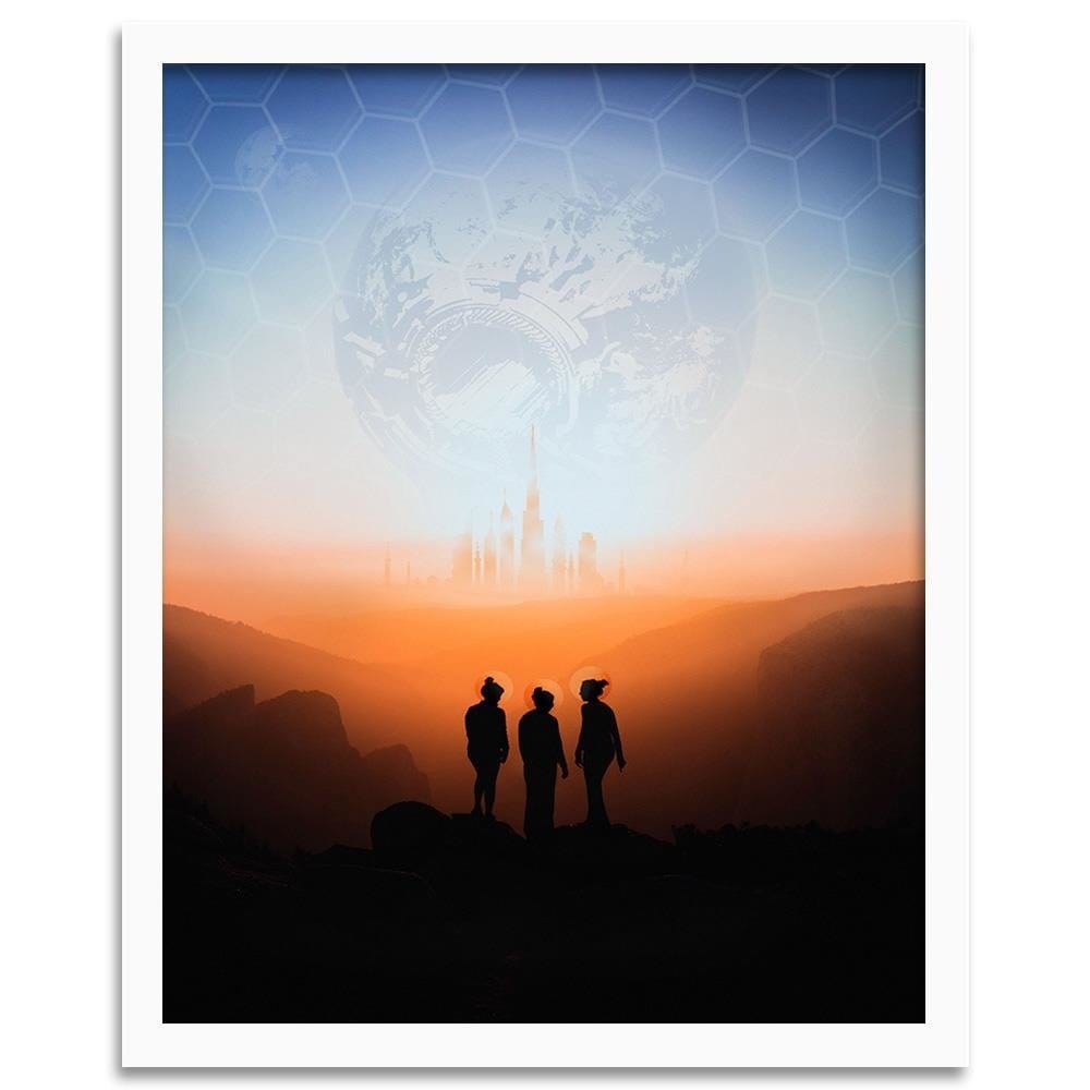 Glezna baltā rāmī - Galaxy Painting Orange  Home Trends DECO