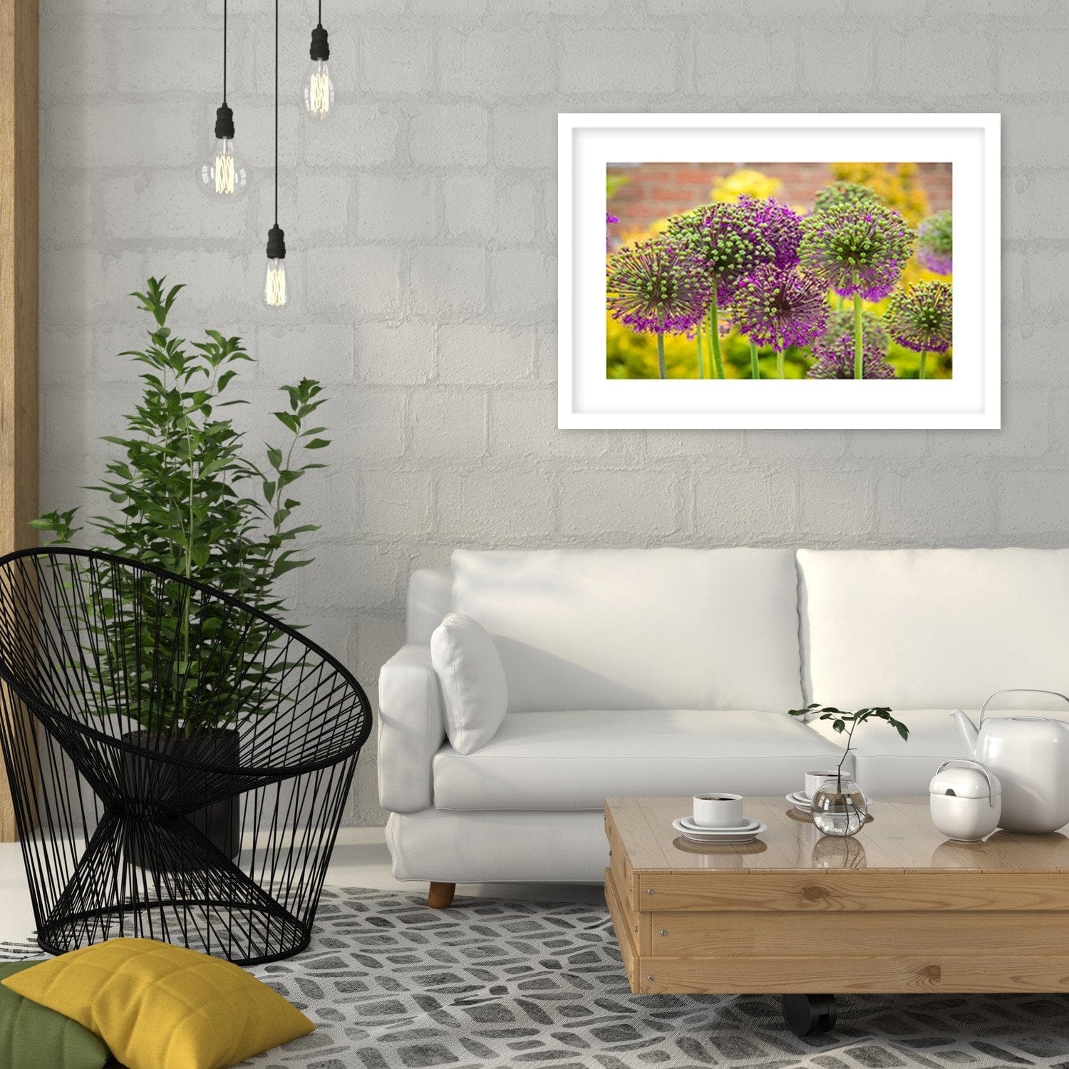 Glezna baltā rāmī - Garlic Decorative  Home Trends DECO