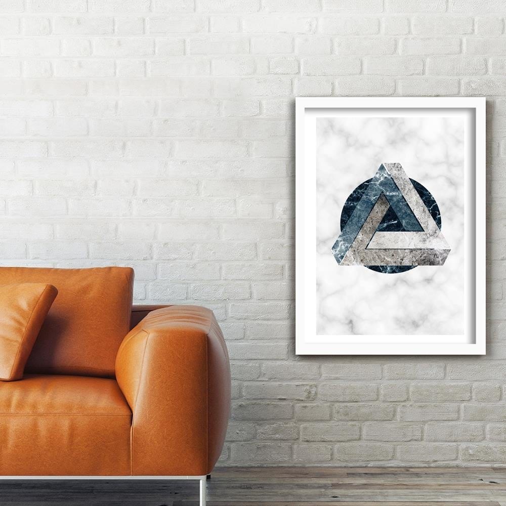 Glezna baltā rāmī - Geometric Abstraction - Marble  Home Trends DECO