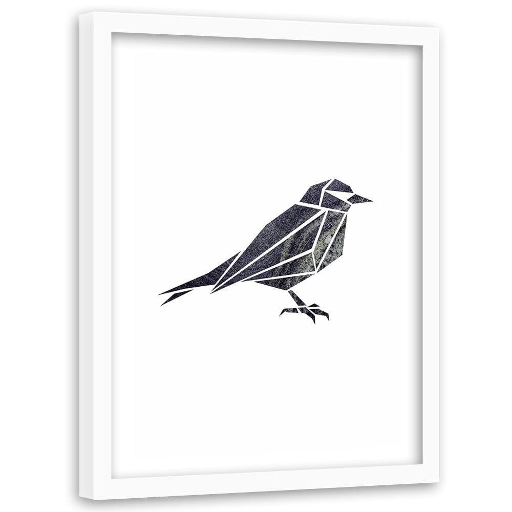 Glezna baltā rāmī - Geometric Bird 2 Home Trends DECO