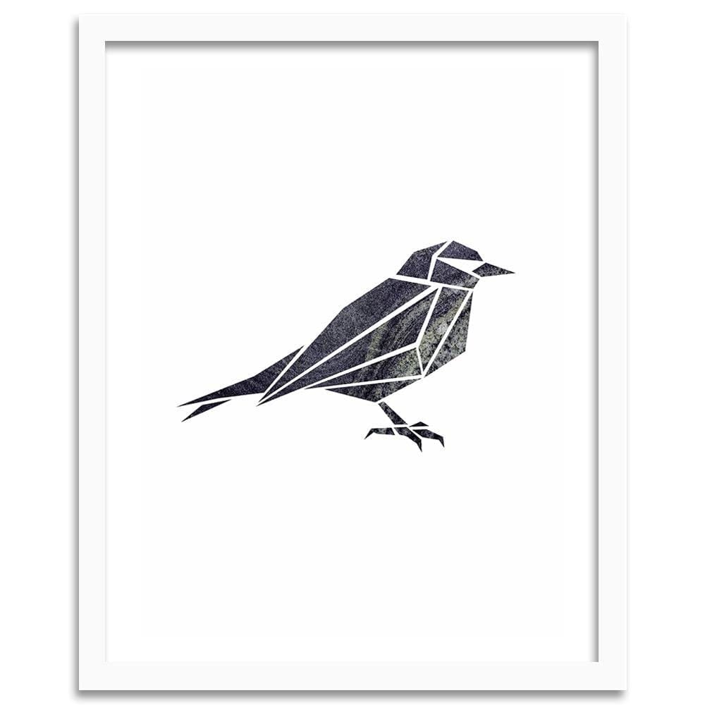 Glezna baltā rāmī - Geometric Bird 2 Home Trends DECO