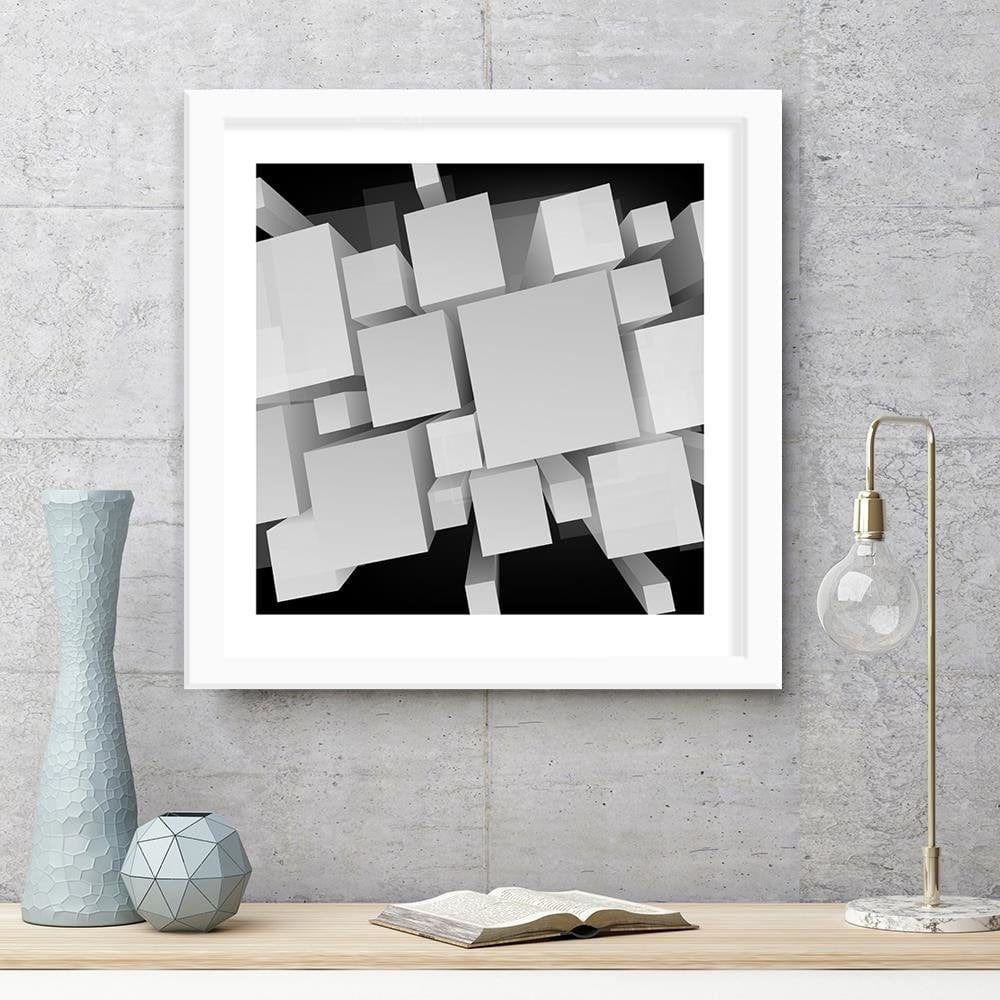 Glezna baltā rāmī - Geometric Figures 1 Home Trends DECO