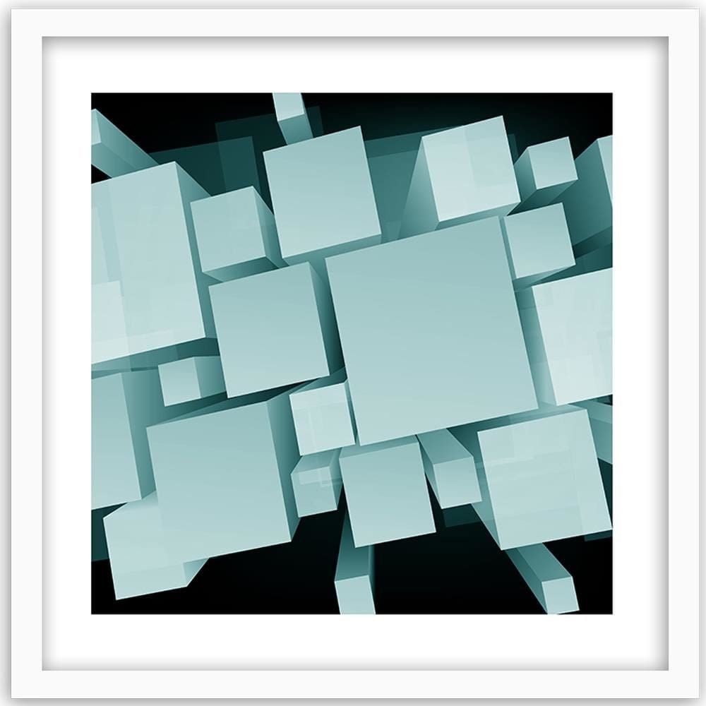 Glezna baltā rāmī - Geometric Figures 3 Home Trends DECO