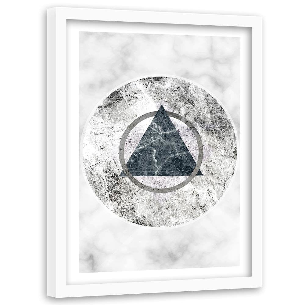Glezna baltā rāmī - Geometric Figures Marble Home Trends DECO